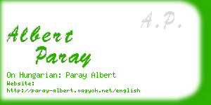 albert paray business card